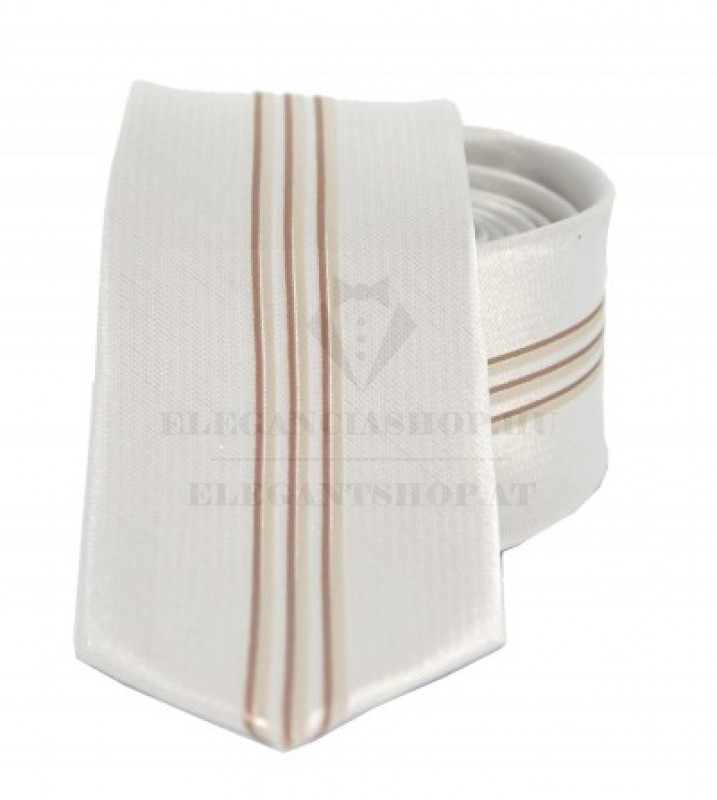 Goldenland slim nyakkendő - Natur csíkos