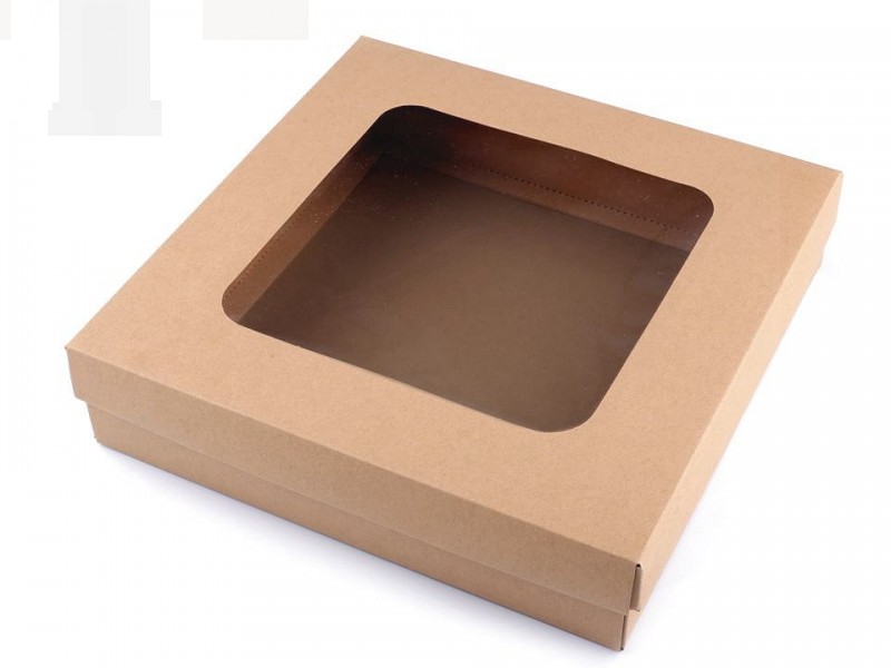 Papir doboz szalaggal natur - 4 db/csomag