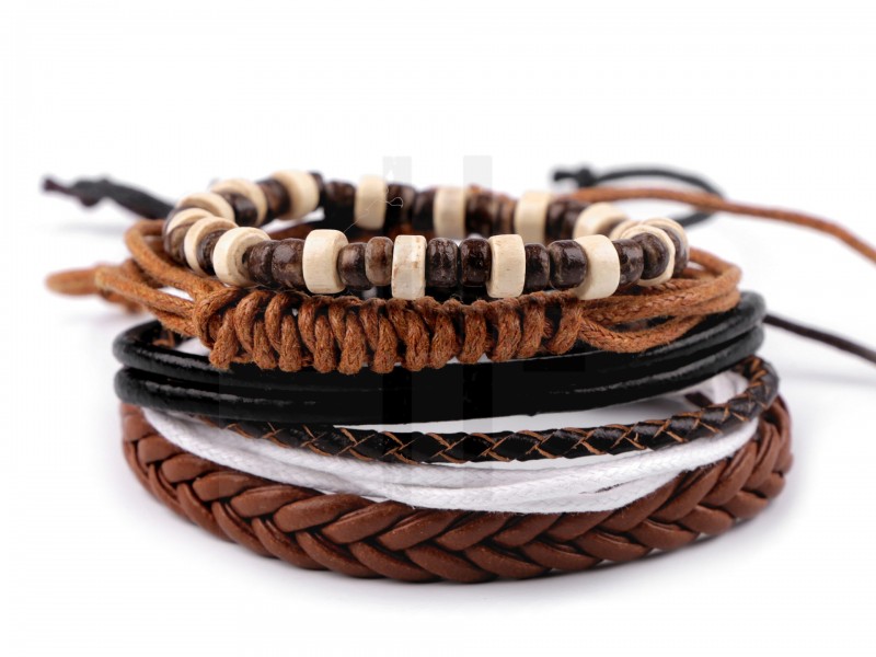 Férfi ekobőr karkötő szett