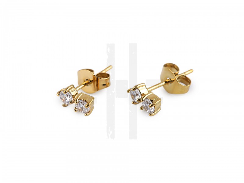 Nemesacél fülbevaló csiszolt kövekkel