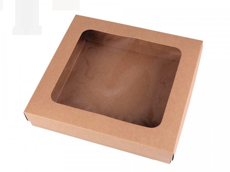 Papír doboz átlátszó ablakkal - 4 db/csomag