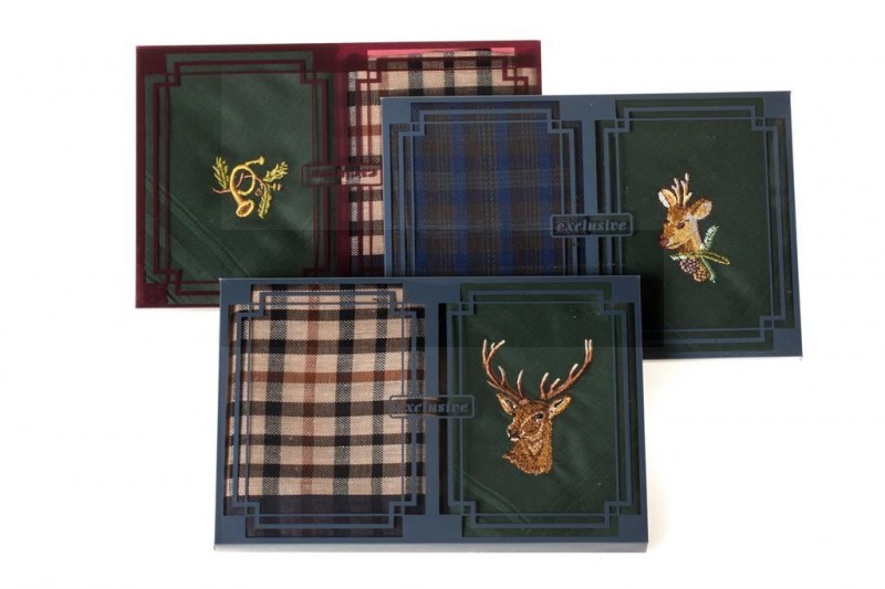 Férfi zsebkendő szett díszdobozban - Vadász