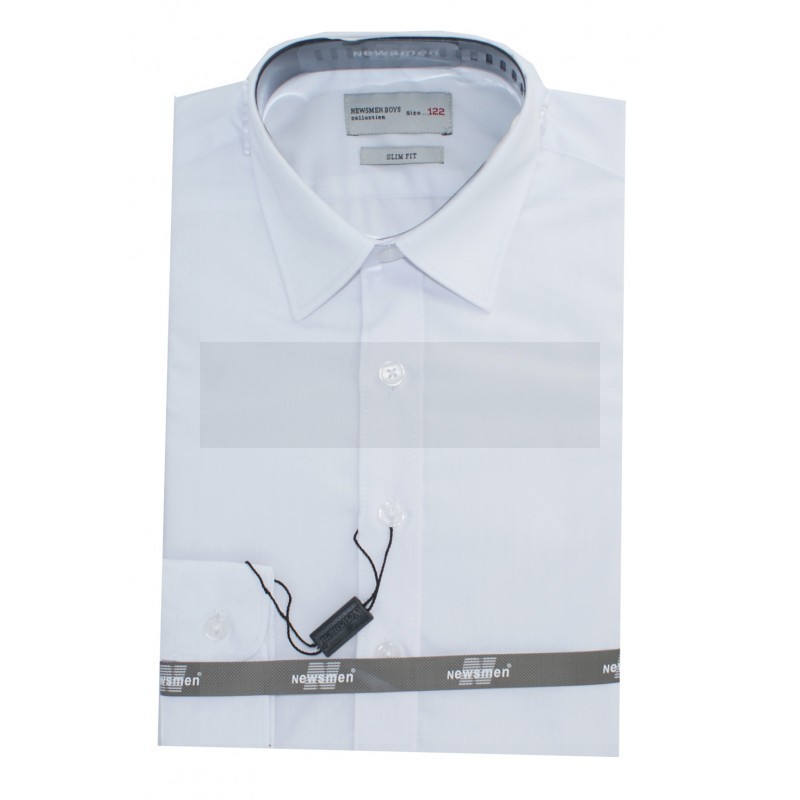 Newsmen gyerek slim hosszúujjú ing - Fehér
