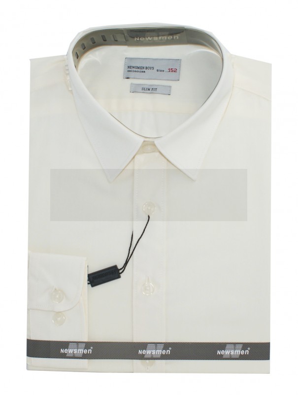 Newsmen gyerek slim hosszúujjú ing - Ecru