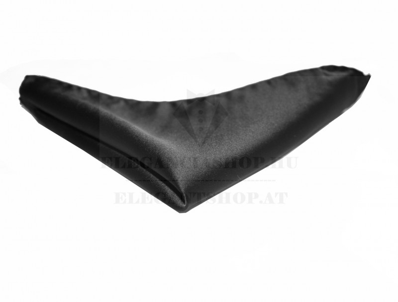 NM szatén díszzsebkendő - Fekete