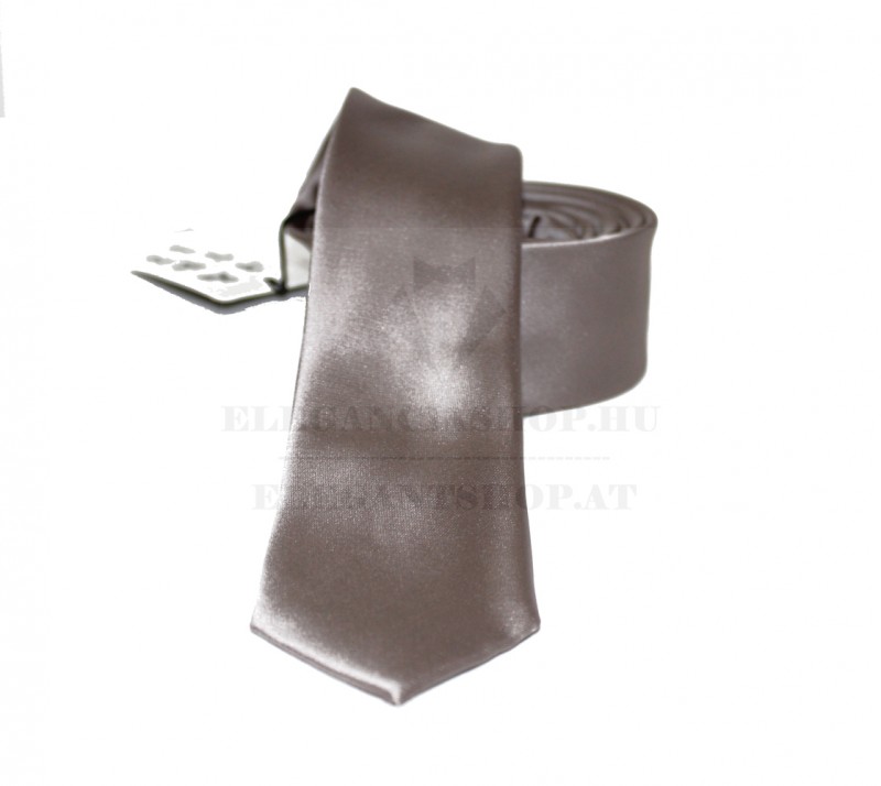 NM slim szatén nyakkendő - Szürkésbarna