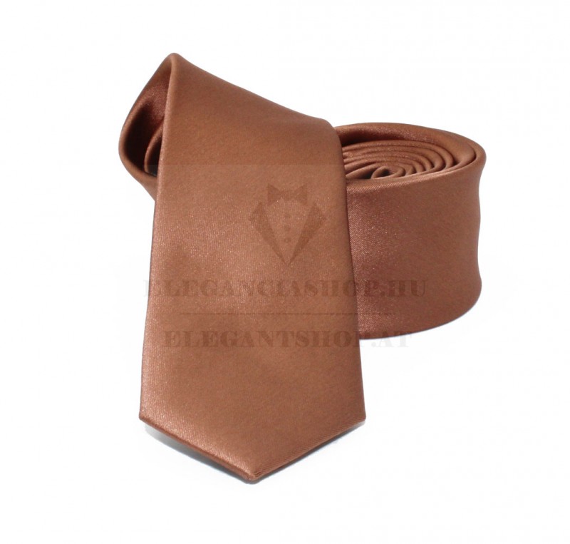 NM slim szatén nyakkendő - Barna