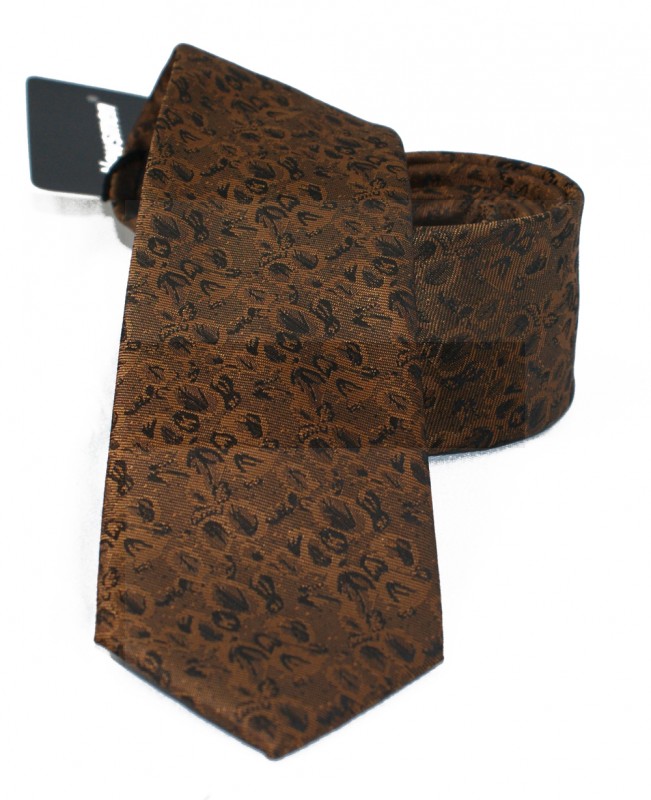 NM slim nyakkendő - Barna mintás