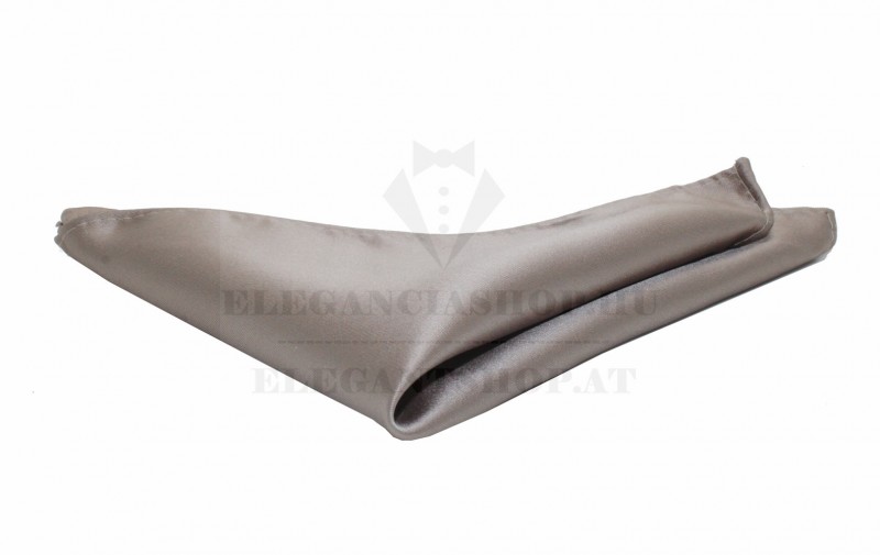 NM szatén díszzsebkendő - Szürkésarany