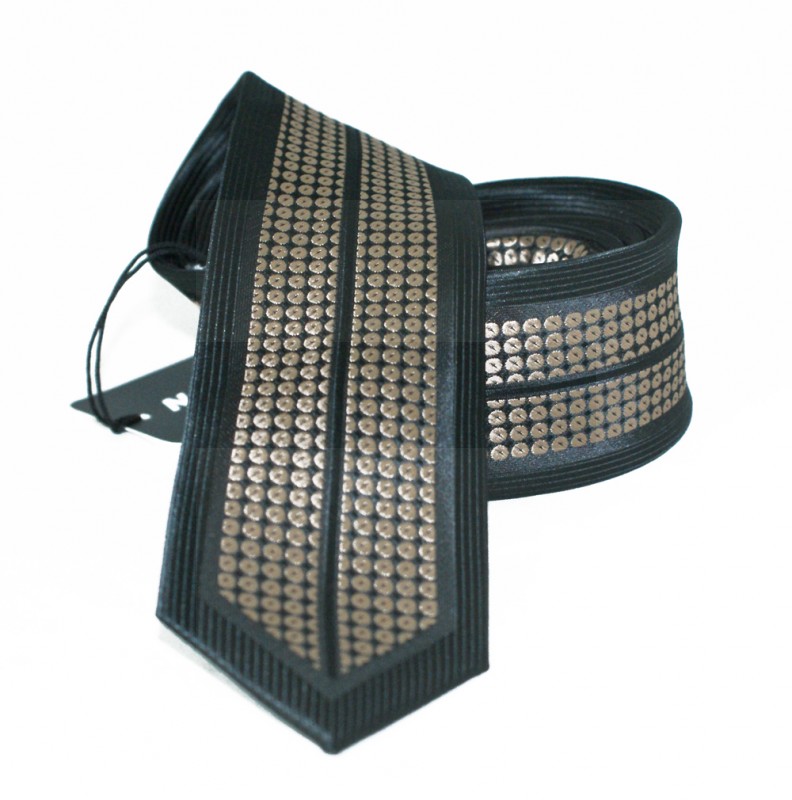 NM slim nyakkendő - Arany mintás