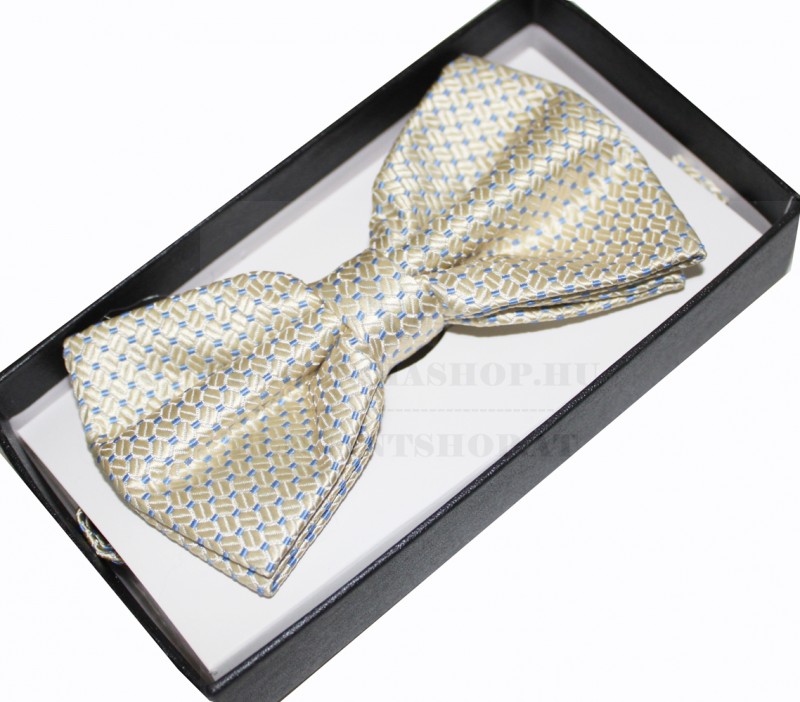 NM Díszdobozos mintás csokornyakkendő - Bézs pöttyös