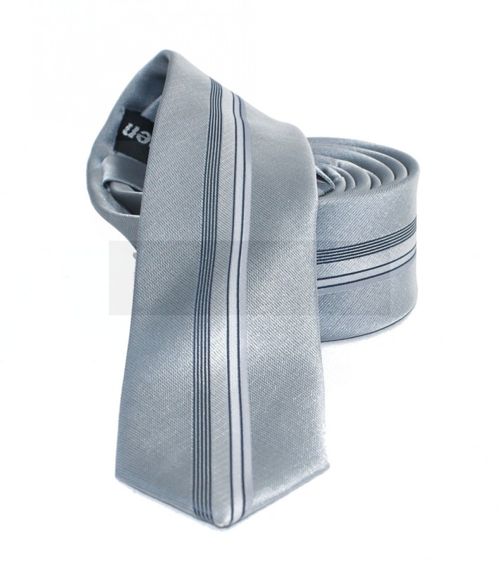 NM slim nyakkendő - Ezüst csíkos