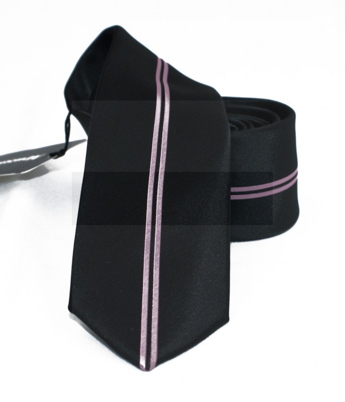 NM slim nyakkendő - Halványlila csíkos