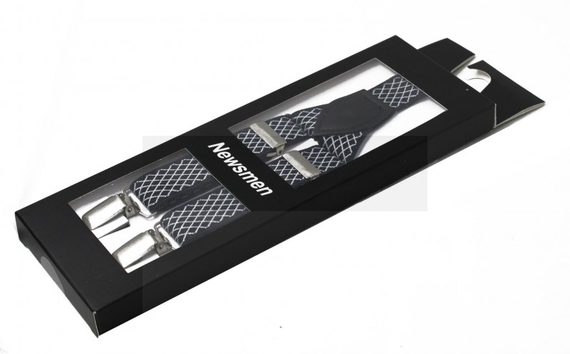 NM Díszdobozos unisex nadrágtartó - Fekete kockás