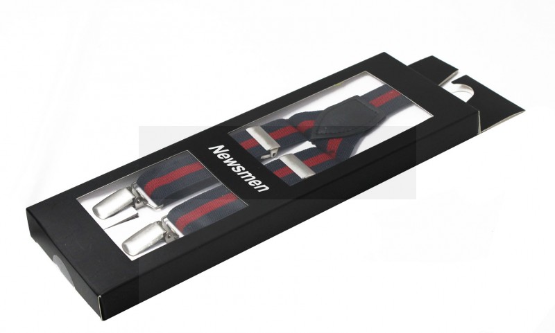 NM Díszdobozos unisex nadrágtartó - Piros-kék