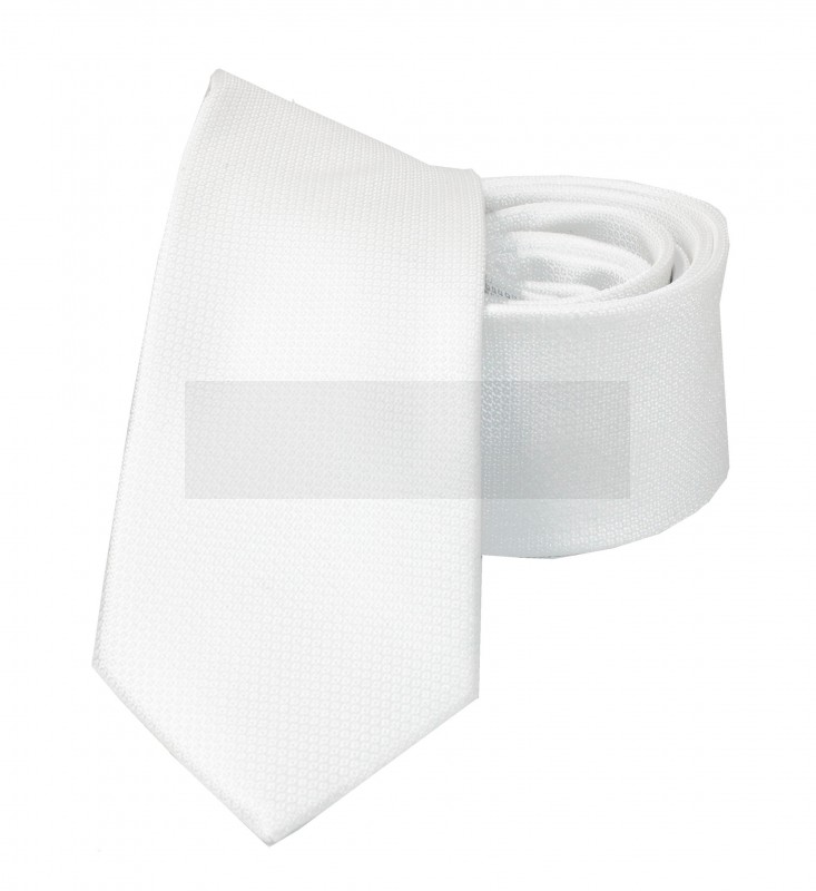 NM slim szövött nyakkendő - Fehér szövött