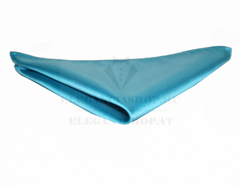 NM szatén díszzsebkendő - Türkíz