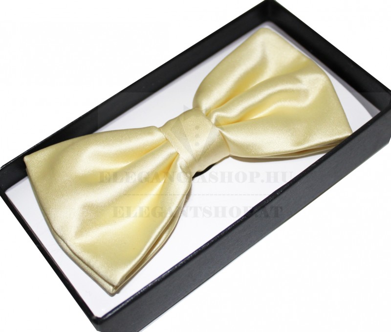 NM Díszdobozos szatén csokornyakkendő - Halványsárga
