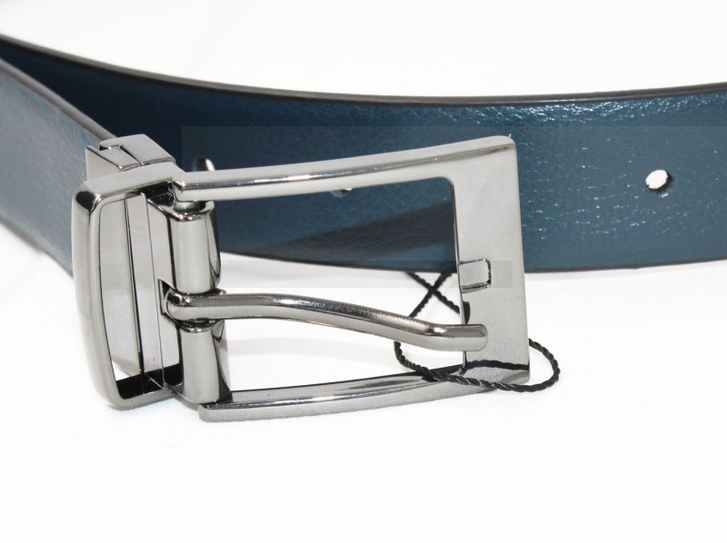 NM Férfi bőr öv - Fekete-sötékék