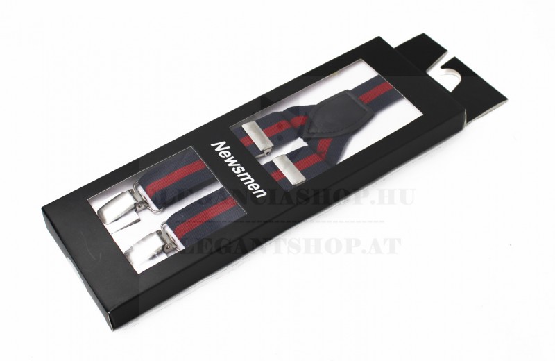 Férfi nadrágtartó - Kék-piros csíkos