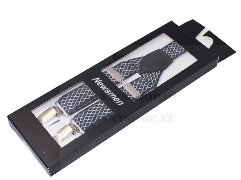 Férfi nadrágtartó - Fekete-fehér mintás