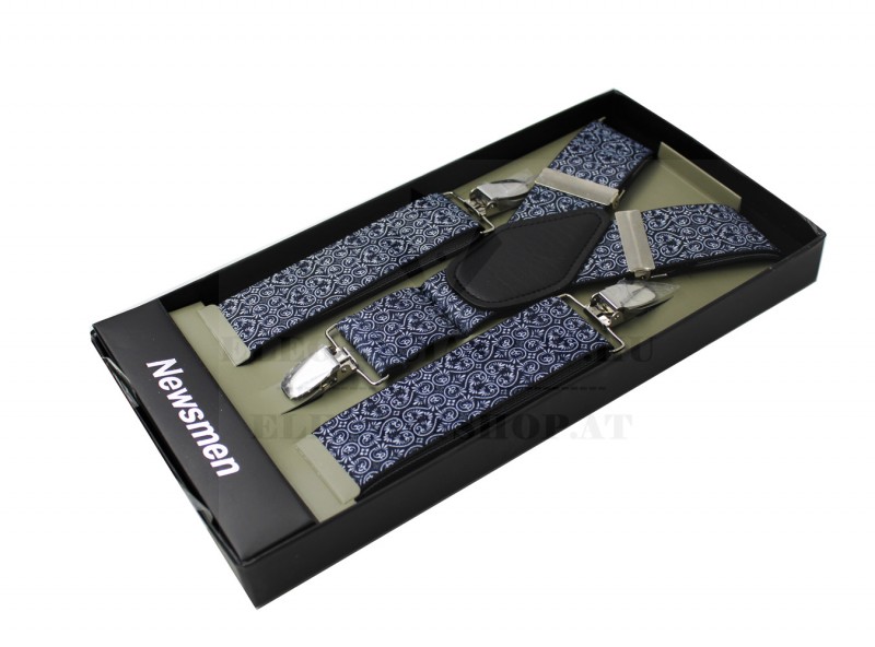 Férfi nadrágtartó - Sötétkék mintás