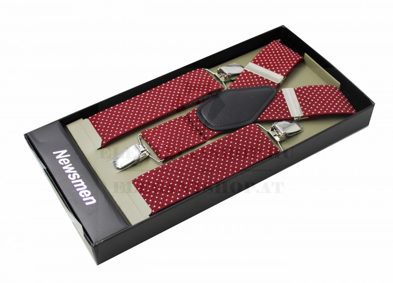Férfi nadrágtartó - Meggypiros aprópöttyös