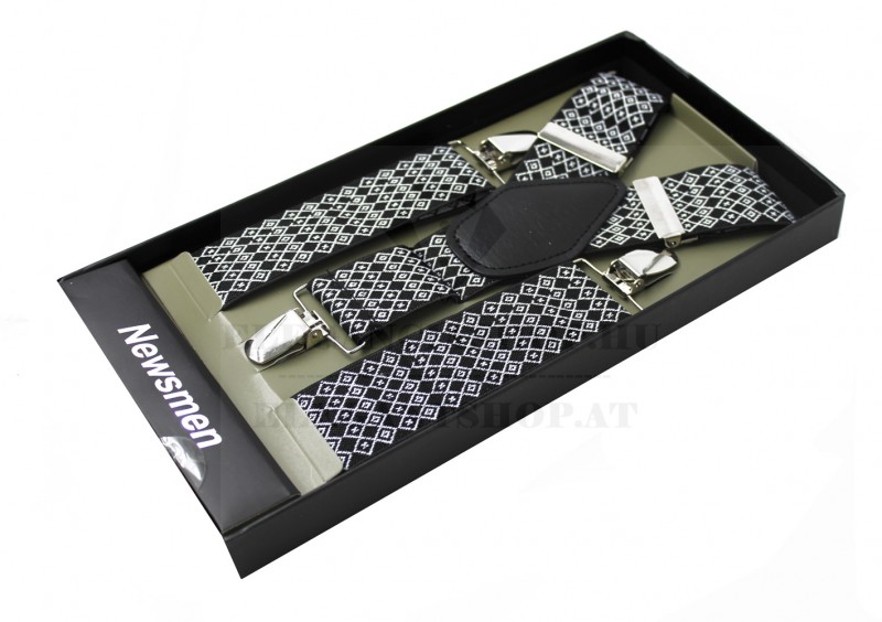 Férfi nadrágtartó - Fekete mintás