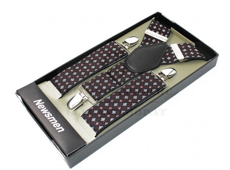 Férfi nadrágtartó - Bordó mintás