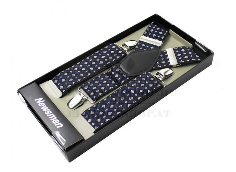 Férfi nadrágtartó - Sötétkék mintás