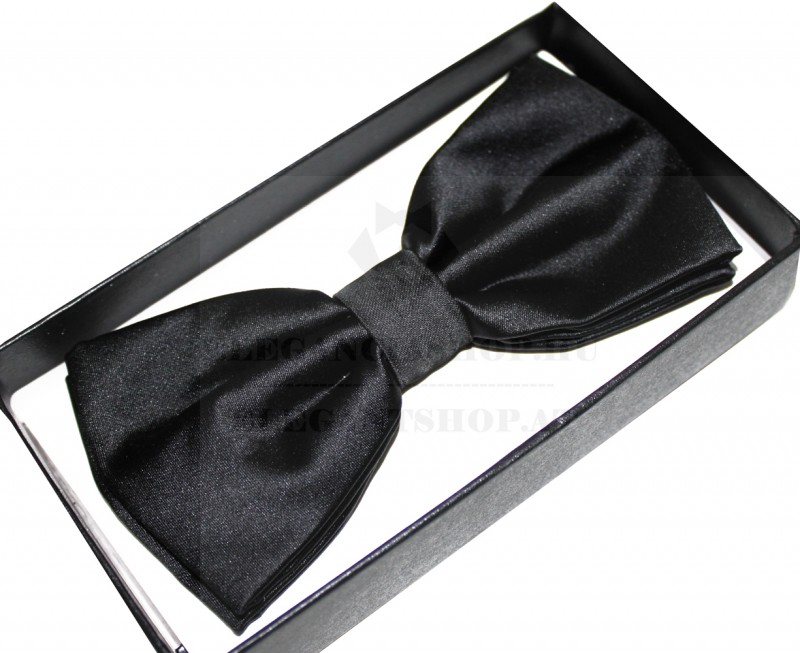 NM Díszdobozos szatén csokornyakkendő - Fekete