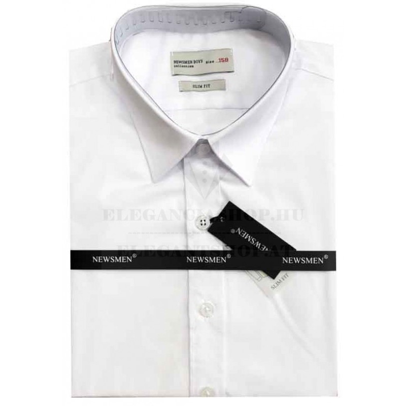 Newsmen gyerek slim rövidujjú ing - Fehér