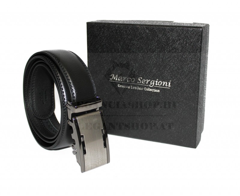 Marco Sergioni extra hosszú férfi bőr öv - Fekete