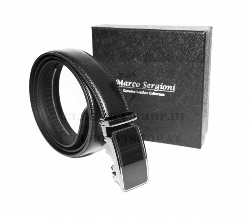 Marco Sergioni extra hosszú férfi bőr öv - Fekete