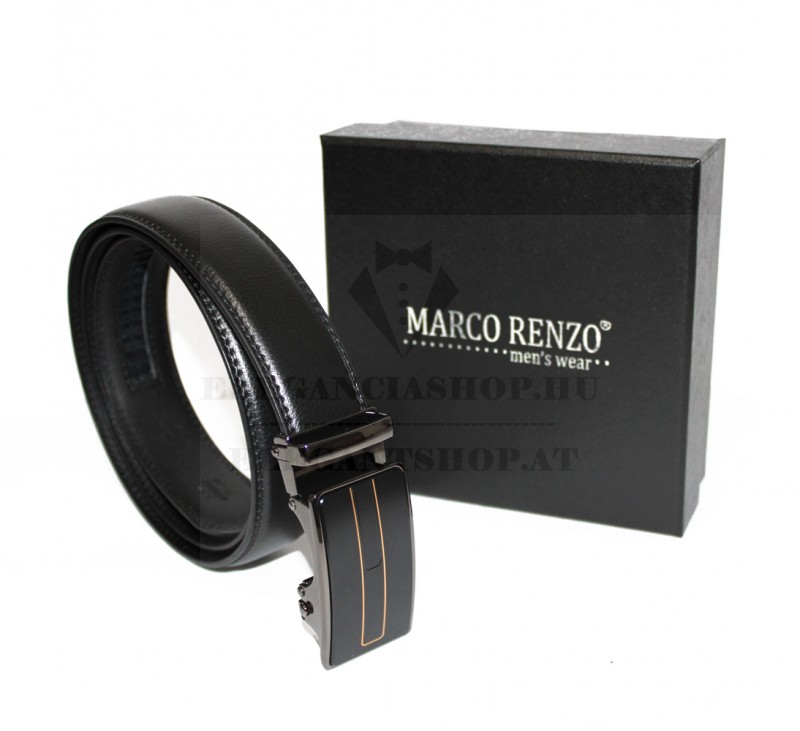 Marco Sergioni extra hosszú férfi bőr öv - Fekete