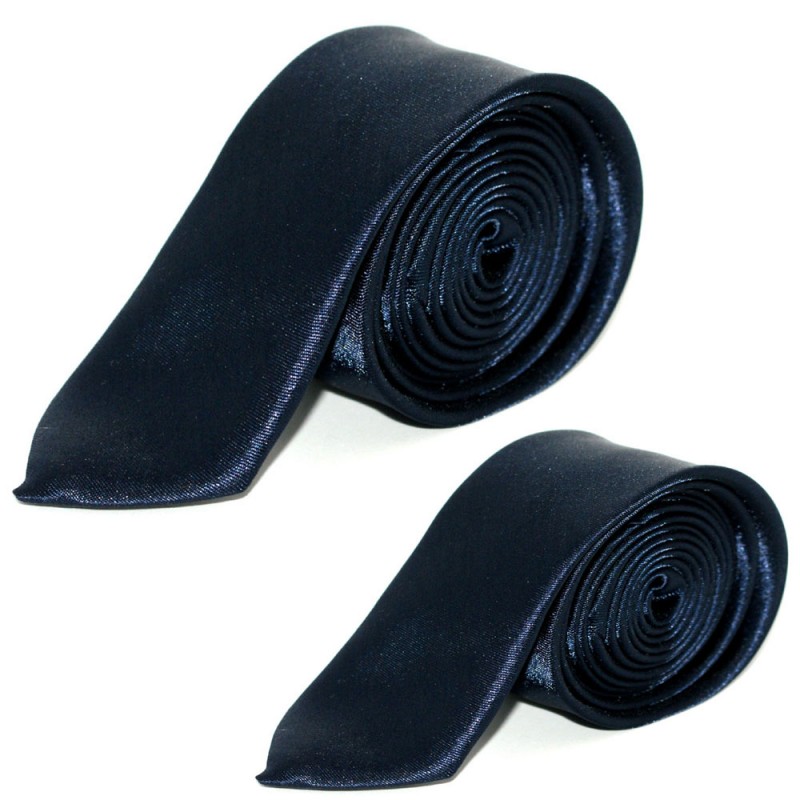 Szatén apa-fia nyakkendő szett - Sötétkék