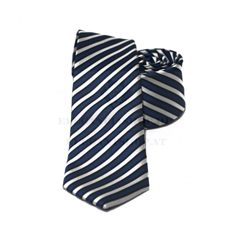 NM slim szövött nyakkendő - Kék csíkos