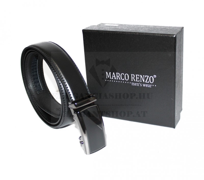 Marco Sergioni extra hosszú férfi bőr öv - Fekete