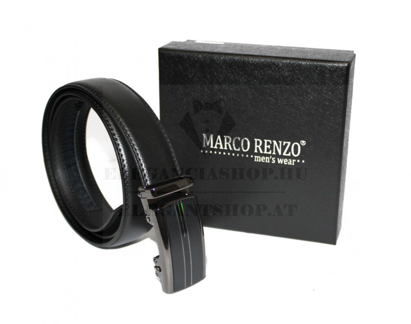 Marco Sergioni extra hosszú férfi bőr öv - Fekete
