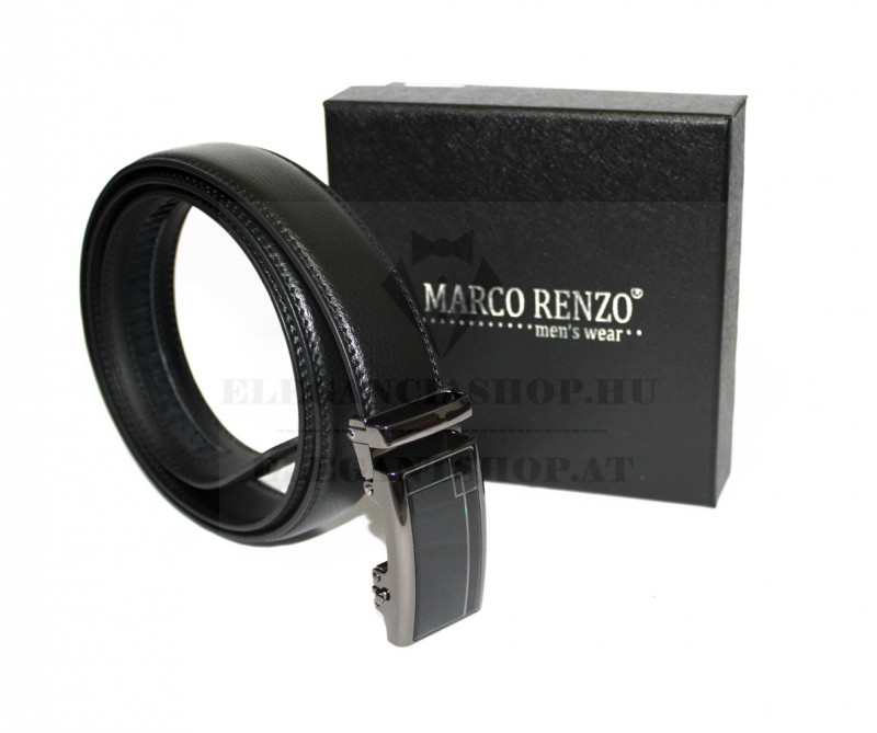 Marco Sergioni extra hosszú férfi bőr öv - Fekete