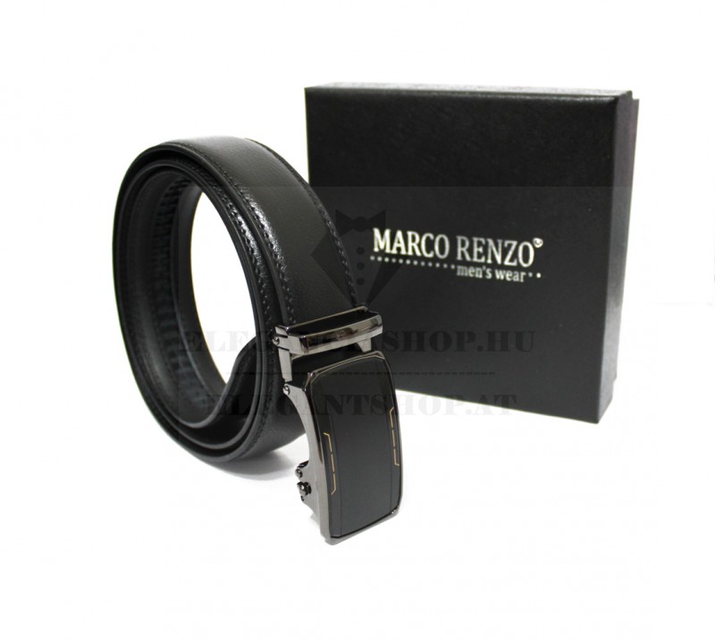 Marco Sergioni extra hosszú férfi bőr öv - Fekete