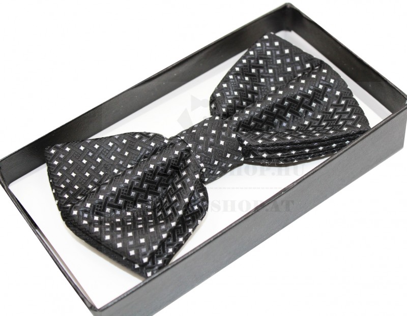 NM Díszdobozos csokornyakkendő - Fekete pöttyös