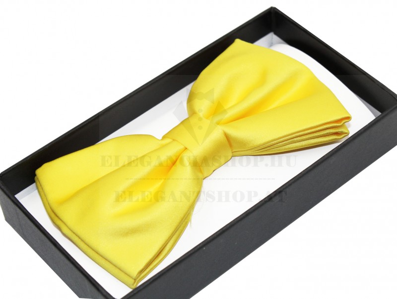 NM Díszdobozos szatén csokornyakkendő - Citromsárga