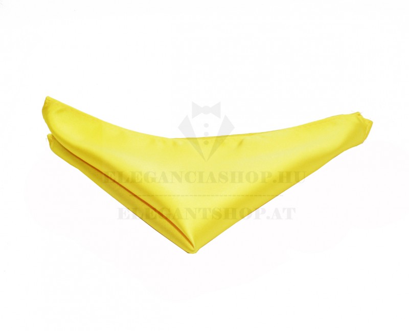 NM szatén díszzsebkendő - Citromsárga