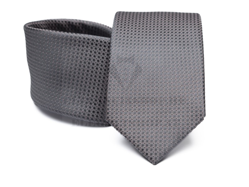 Prémium selyem nyakkendő - Szürke aprómintás