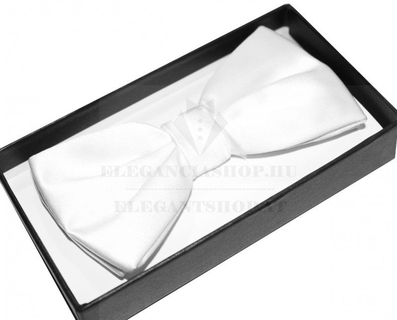 NM díszdobozos szatén csokornyakkendő - Fehér
