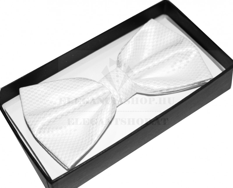 NM díszdobozos csokornyakkendő - Fehér szövött