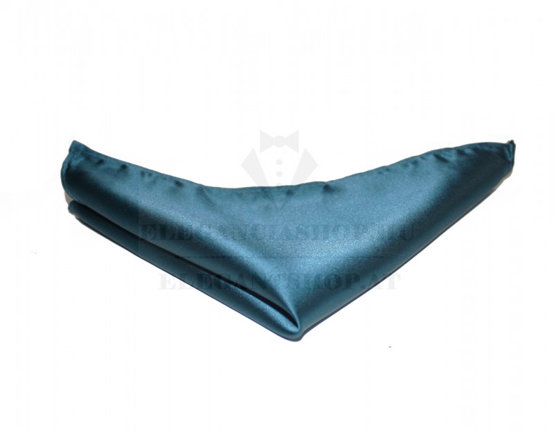 NM szatén díszzsebkendő - Olajkék