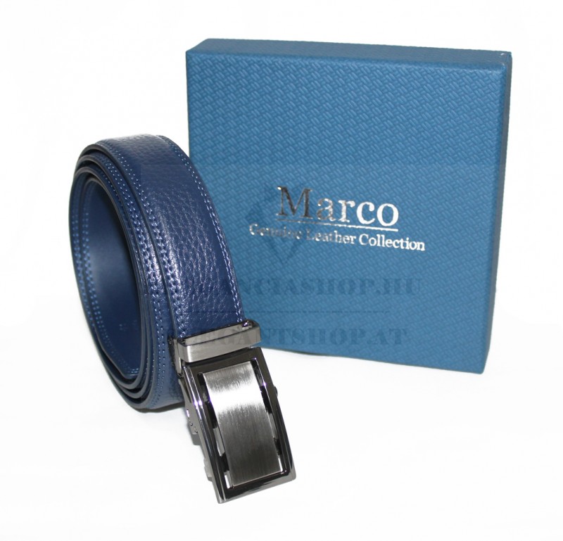 Marco Sergioni férfi bőr öv díszdobozban - Sötétkék