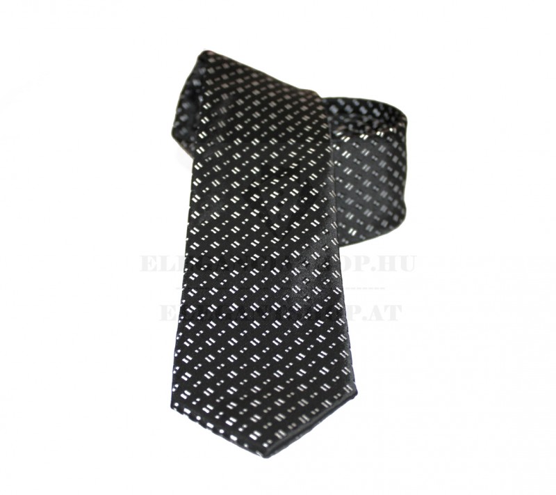 Goldenland slim nyakkendő - Fekete aprómintás